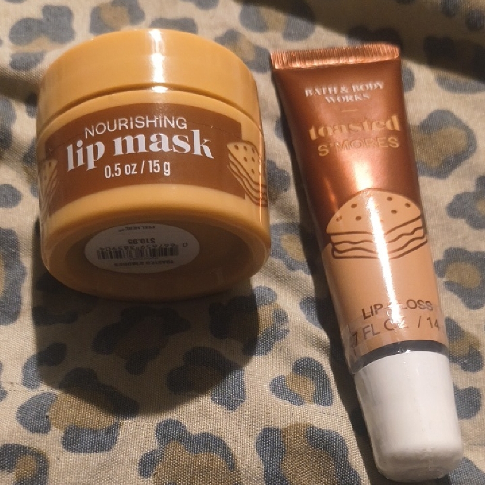 Bath & Body Works Toasted S'mores Lip Gloss & Nourishing Lip Mask Set
